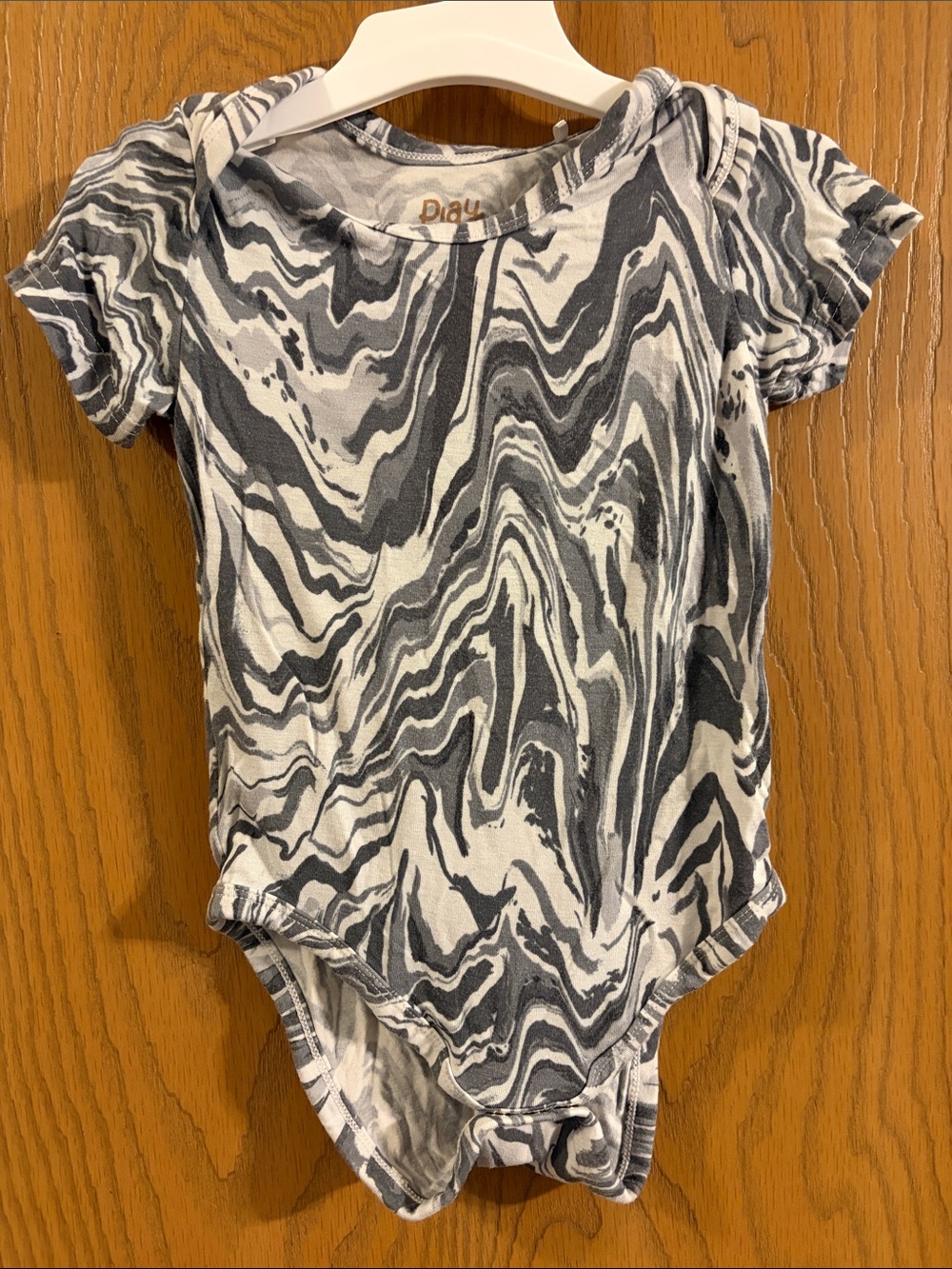 Little Sleepies PLAY Line Black & White Marble One-Piece Bodysuit 6-12M
